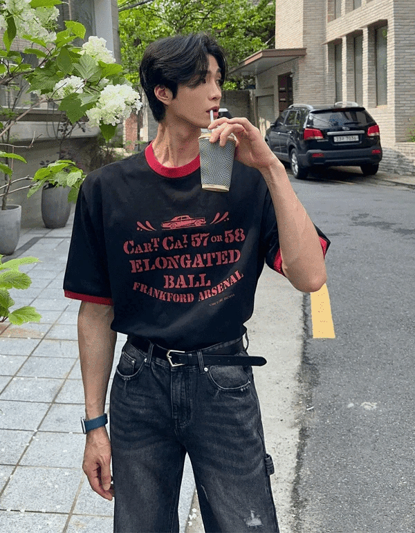 卡特撞色短袖T恤