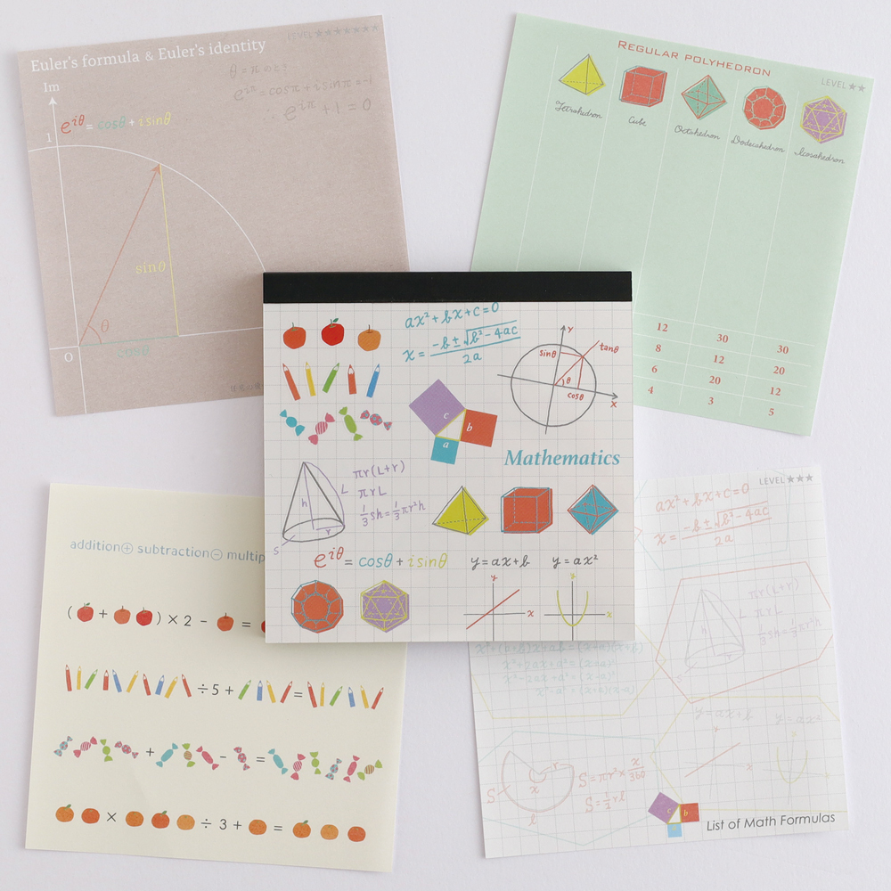 數學 100枚 方形便條本 ｜日本STUDY HOLIC