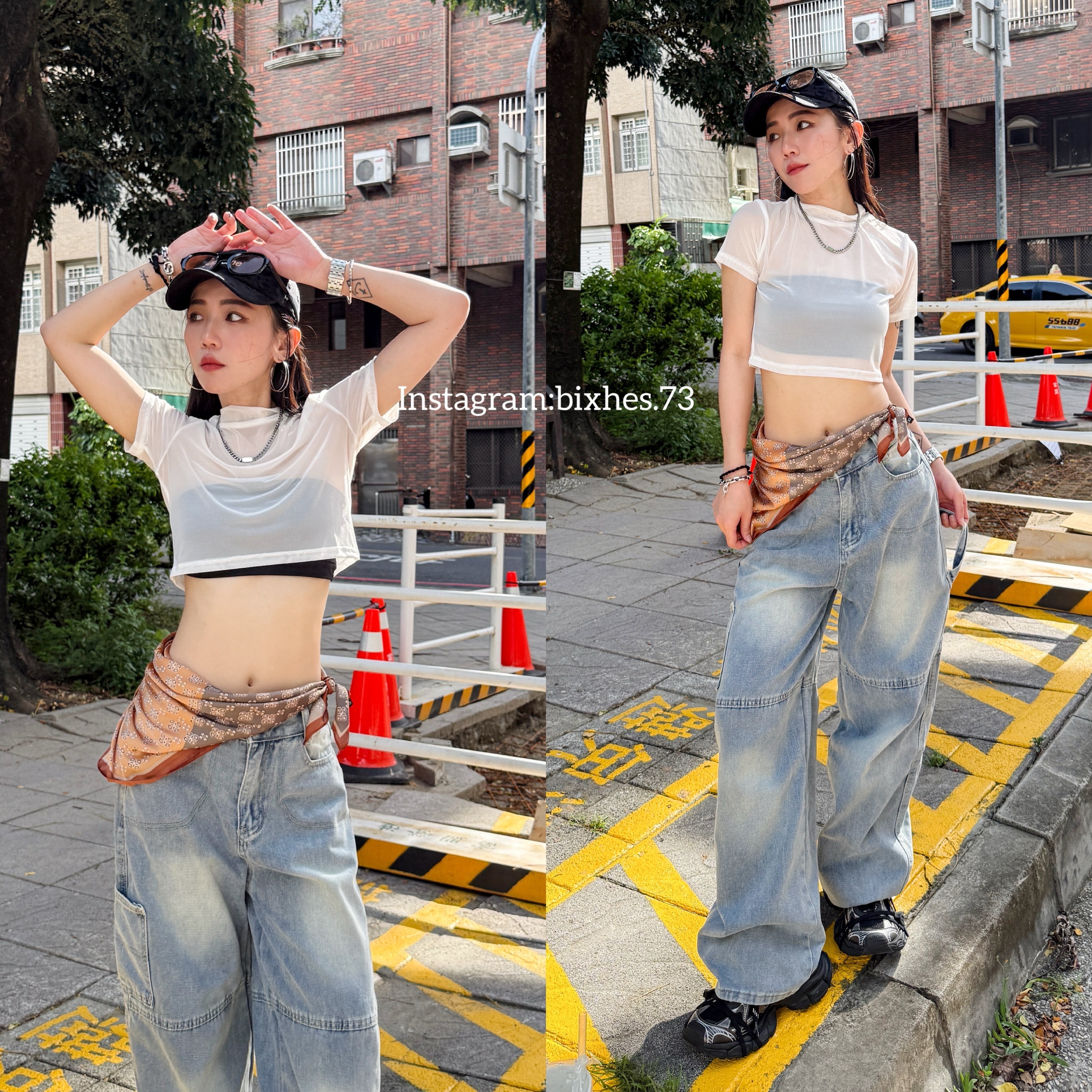 透膚網紗短版短T(A00001)