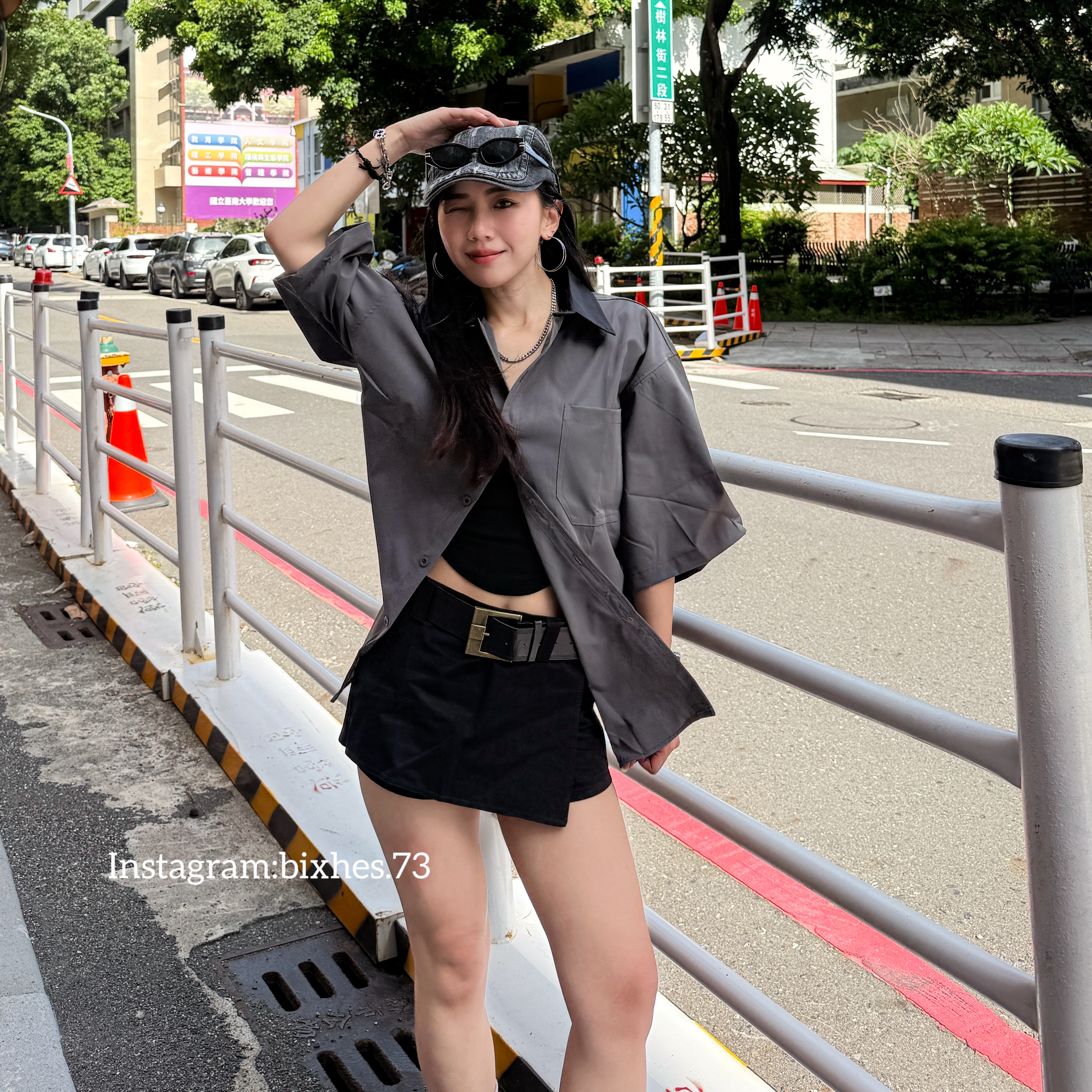 翻領撞色口袋短袖襯衫(G00002)