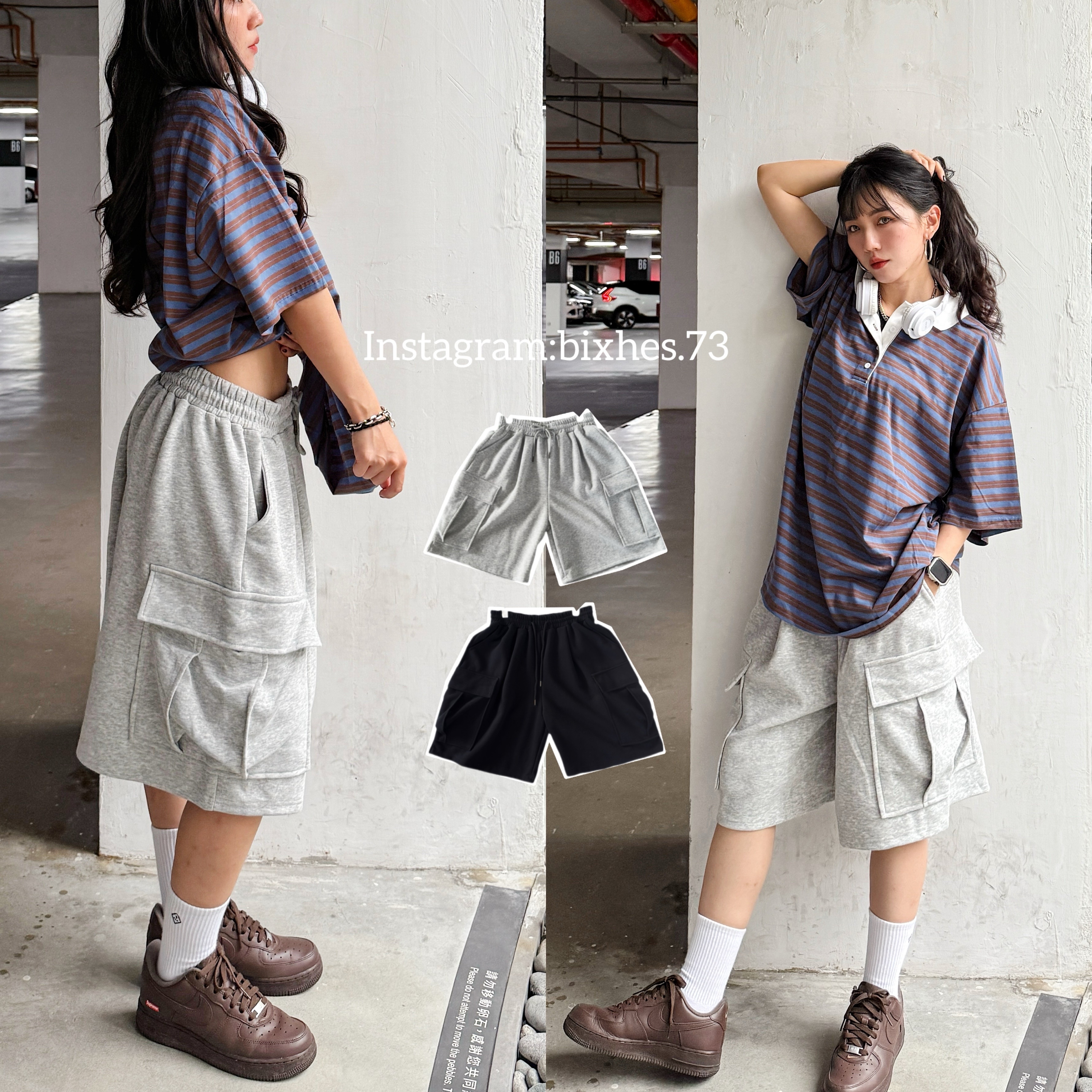 高磅棉質寬版七分褲(E00042)