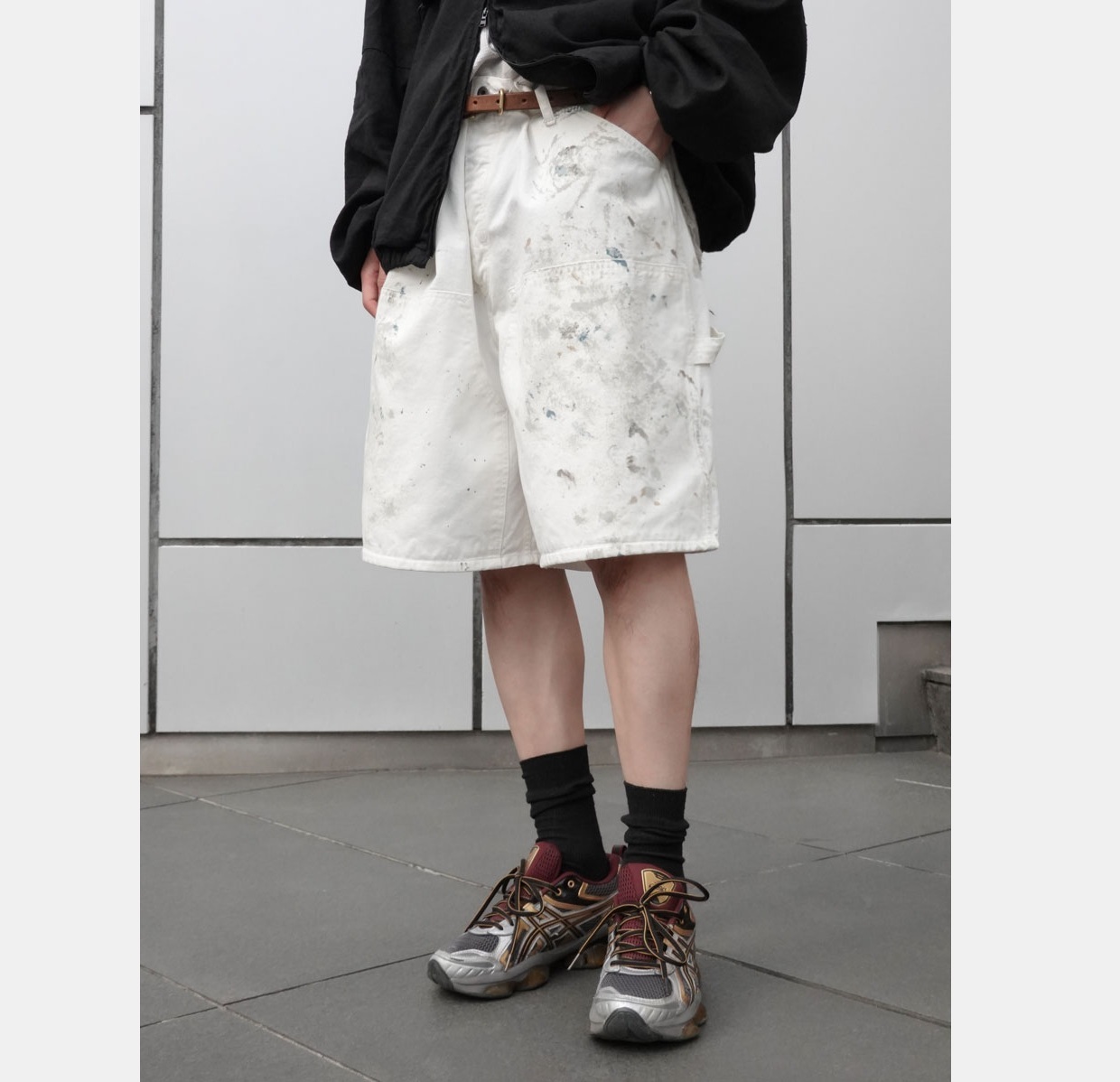 最後價格 LAST PRICE SALE: BOWWOW 2025 PAINTER'S SPLATTER SHORTS - WHITE PRE ORDER ITEM (預訂中)