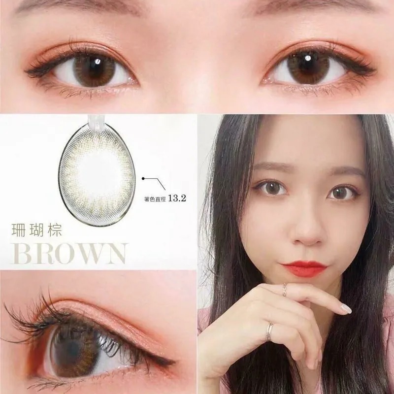 晶碩 Pegavision Color 彩色日拋新湮花系列 1 Day Carol Brown 珊瑚棕｜日拋彩妝隱形眼鏡｜每盒20片