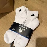 [S] ADIDAS WHITE 101640 MEN'S ATHLETIC CUSHIONED 6 PAIR QUARTER SOCKS, 716106301094 (SAD189)