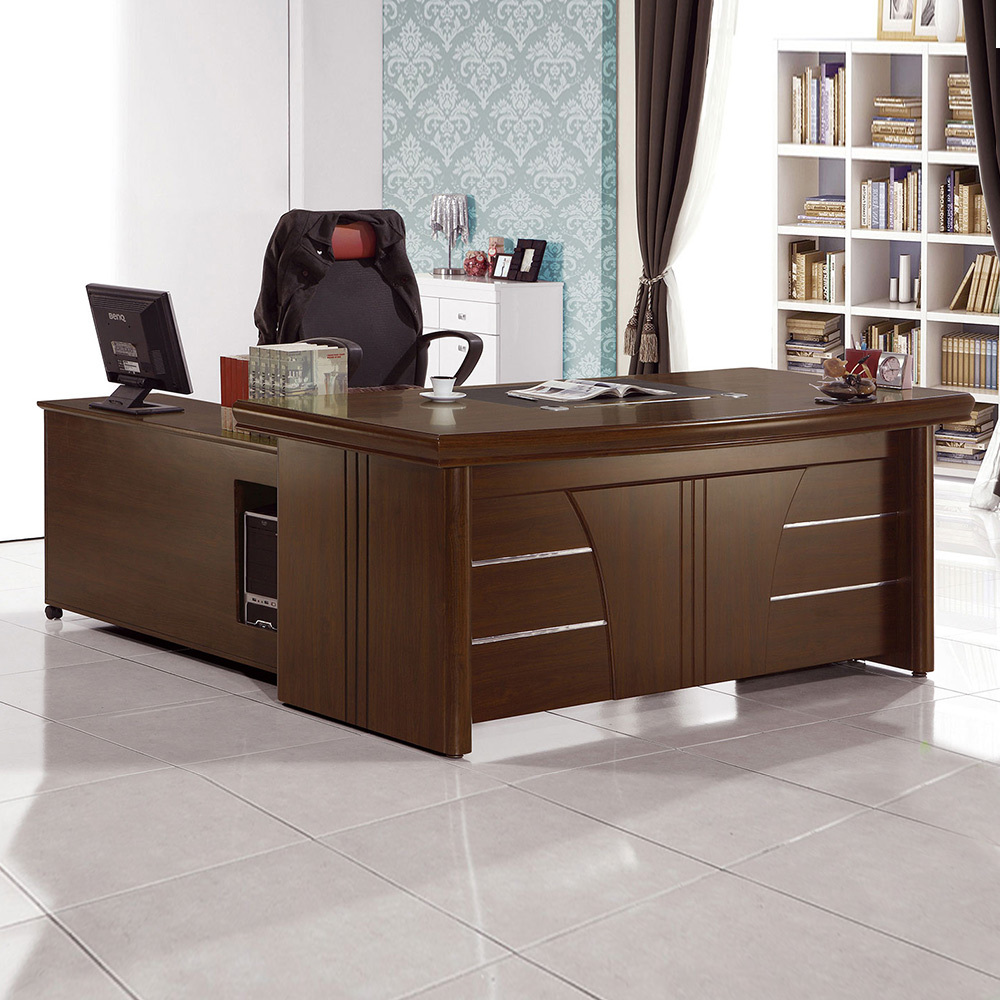 戴維5.9尺L型主管辦公桌組合(辦公桌+側邊收納長櫃+活動置物櫃)