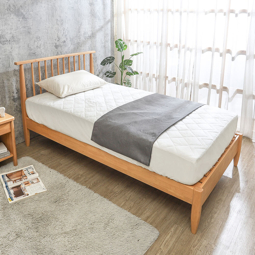 迪格3.5尺單人實木床架/床組(橡木色)