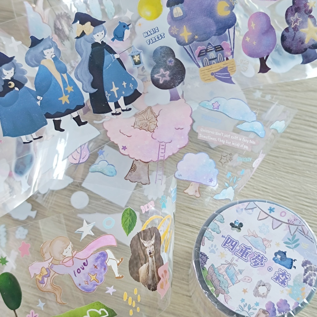 好築藝xfafax哈啾x芝麻球．四重夢・森 5cm亮面PET膠帶 <整捲/分裝>