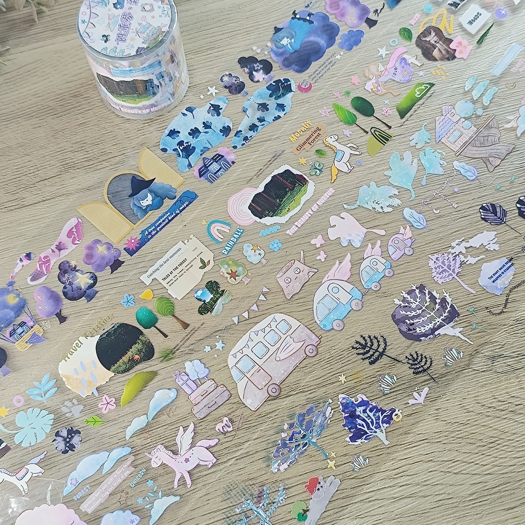 好築藝xfafax哈啾x芝麻球．四重夢・森 5cm亮面PET膠帶 <整捲/分裝>