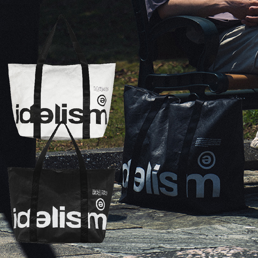 idealism Logo Carrier Bag 白色 黑色 杜邦防潑水手提袋【ID25062】