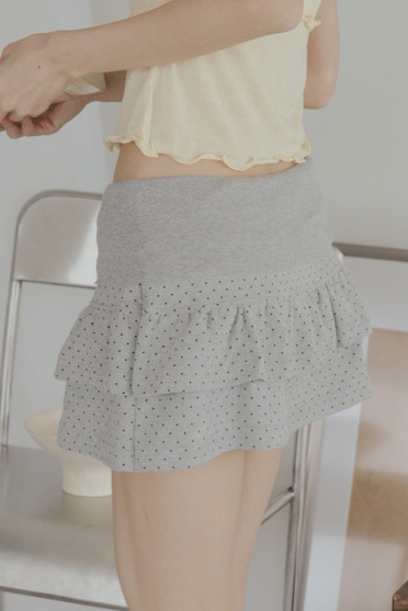 Meaty Polka Dot Tiered Ruffle Skort #褲裙