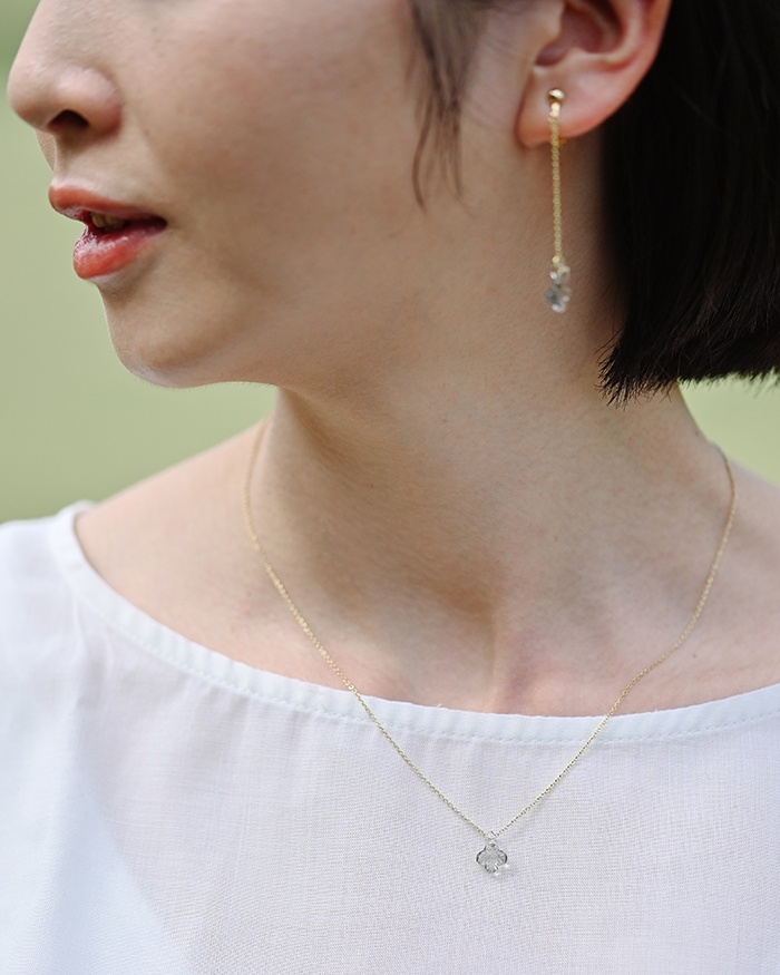 HARIO-LWF-灰色繡球花手工玻璃項鍊(iida傘店聯名)