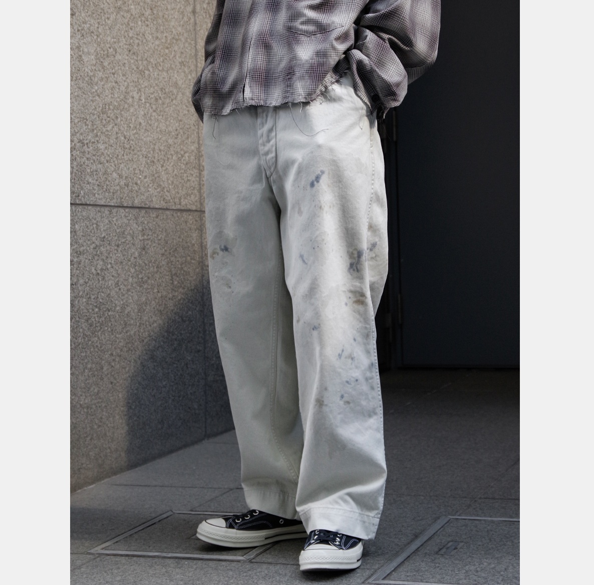 ⏱️限時優惠LIMITED TIME SALE: BOWWOW 2025 STAINED WORK TROUSERS - WHITE PRE ORDER ITEM (預訂中)