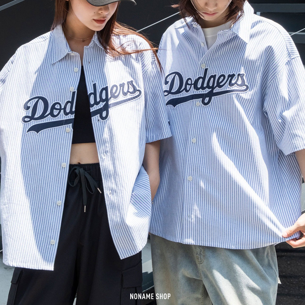 MLB 美國職棒 大聯盟 棒球 條紋 短袖 襯衫 三款 (男款)