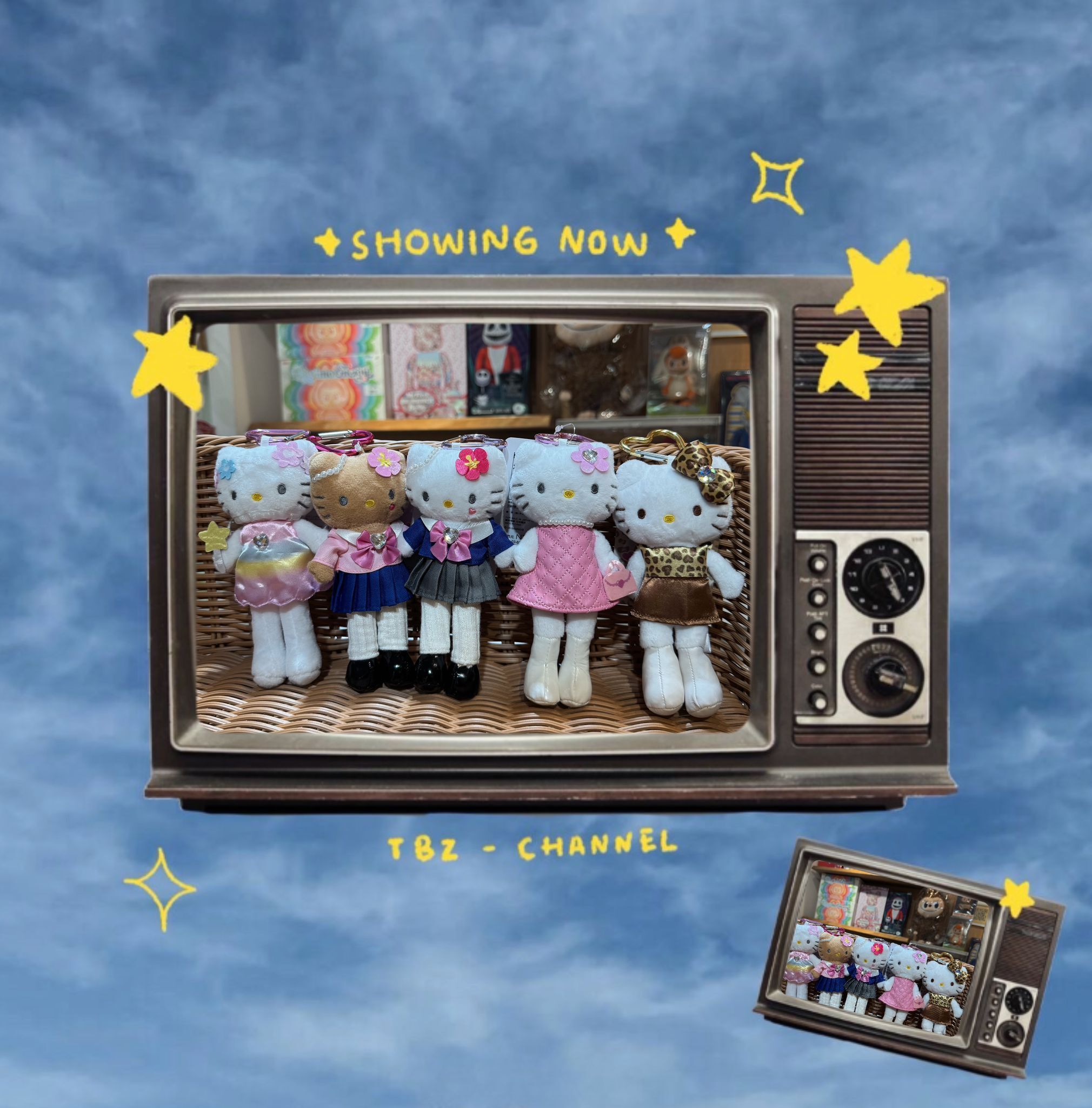 Hello Kitty Fantasy Style Up Mascot Keychain (Leopard)