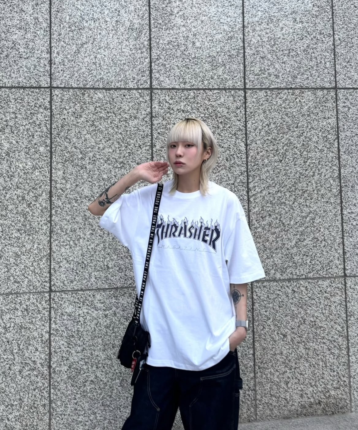 【OWN】Thrasher 短袖 上衣 火焰T 街頭 滑板 美式復古 潮流 夏季服飾 不分男女 暗藍 黑色 白色 炭灰