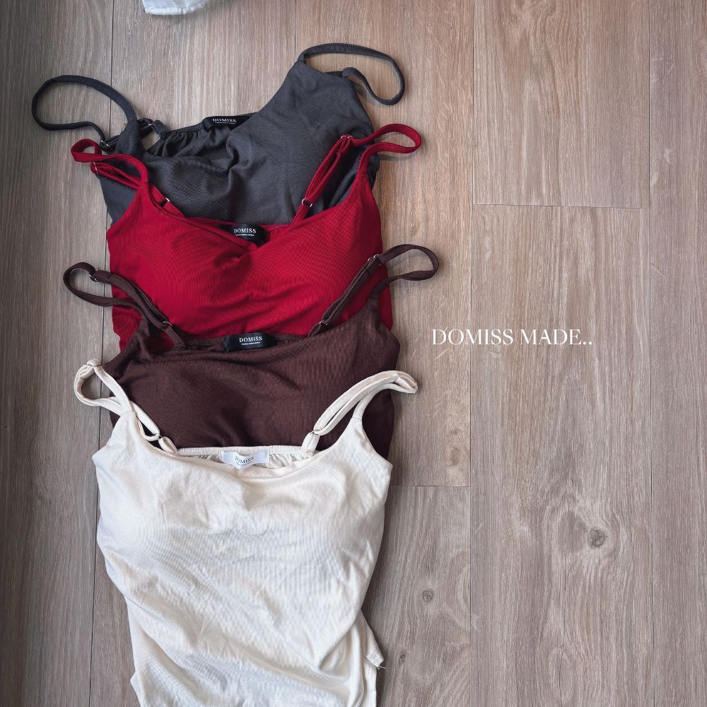 【DOMISS自訂-切角背心】辣感顯瘦吊帶 遮副乳一穿上鏡的女主角背心(現貨)