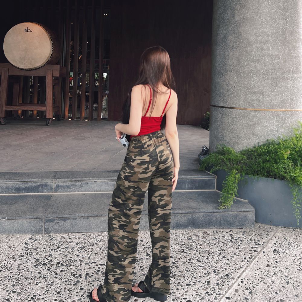 【DOMISS自訂-迷彩棉褲】帥辣迷彩寬褲｜鬆弛街頭感 主打長褲 (現貨)