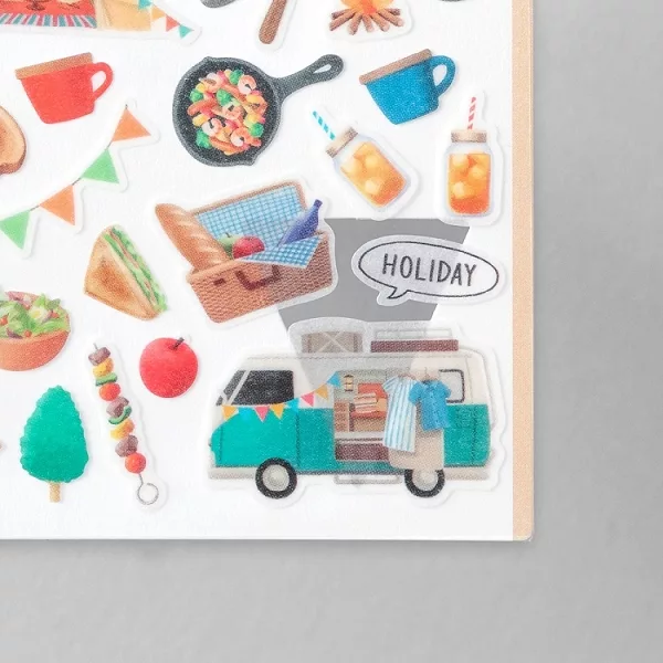 露營 水彩 和紙貼紙 霧面 | MIDORI 日本