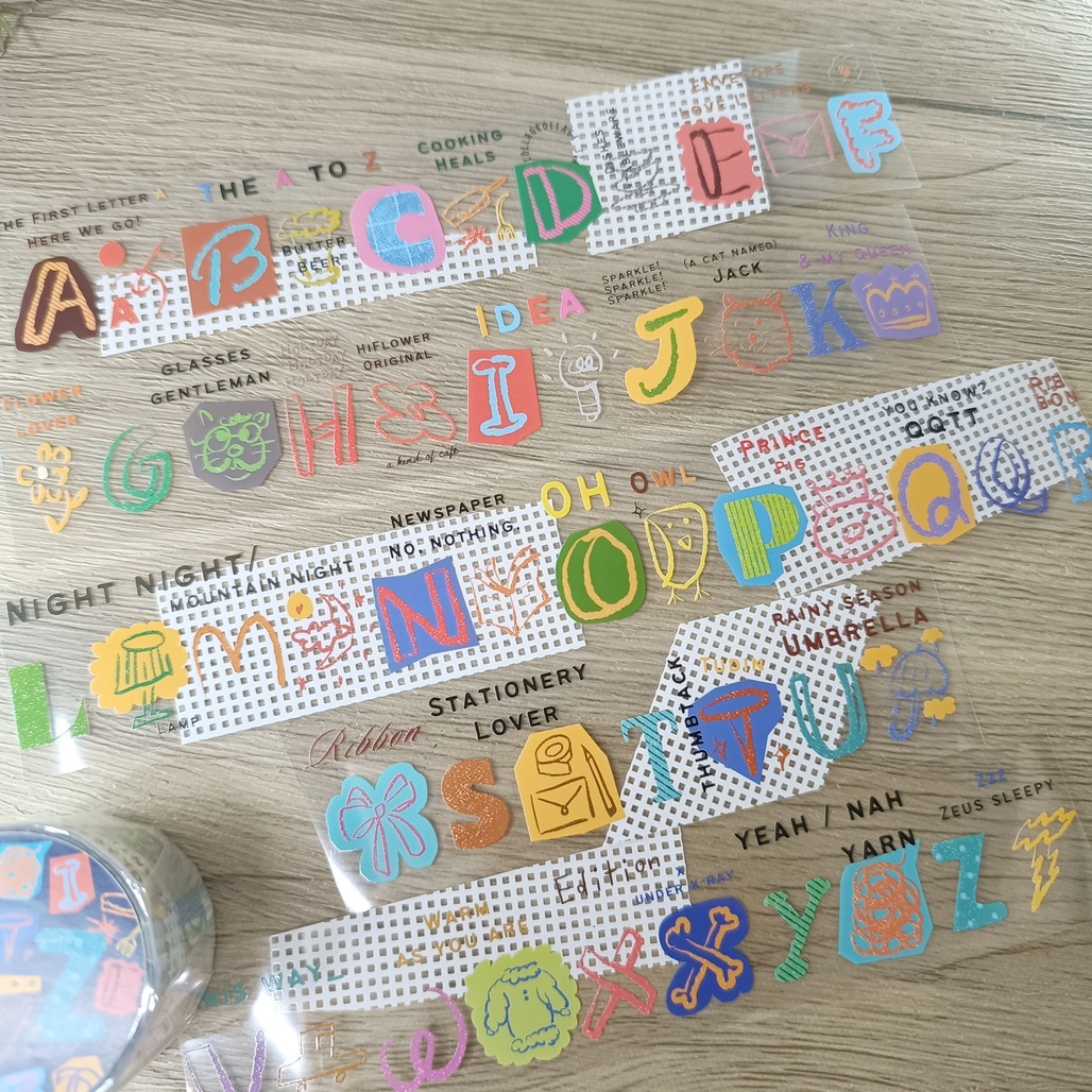 A Kind of cafe什物．THE A to Z(新版) 4cm亮面PET膠帶 <整捲/分裝>