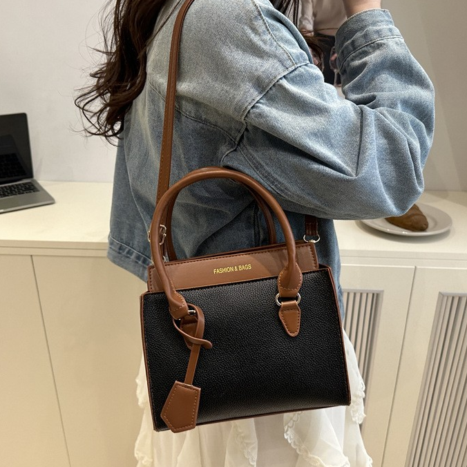 Korean Colorblock Shoulder & Crossbody Tote