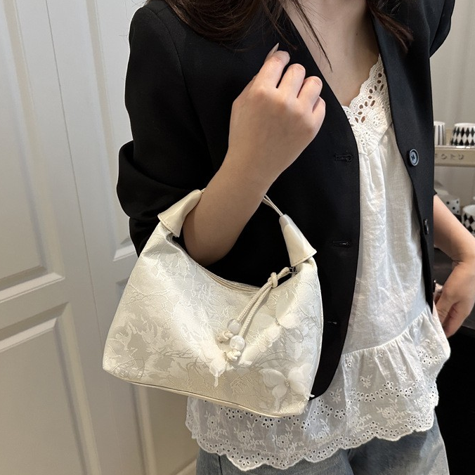 Modern Hanfu-Inspired Embroidered Shoulder & Top Handle Bag