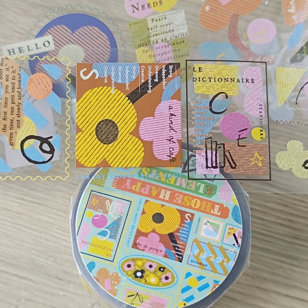 A Kind of cafe什物．快樂元素(新版) 4cm亮面PET膠帶 <整捲/分裝>