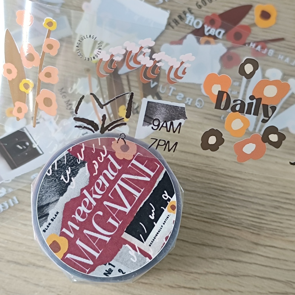 A Kind of cafe什物．假期雜誌(新版) 4cm亮面PET膠帶 <整捲/分裝>