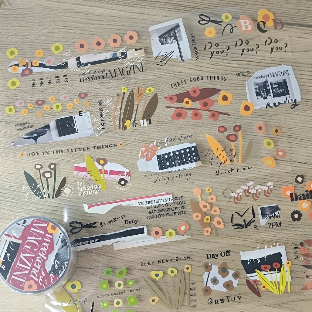 A Kind of cafe什物．假期雜誌(新版) 4cm亮面PET膠帶 <整捲/分裝>