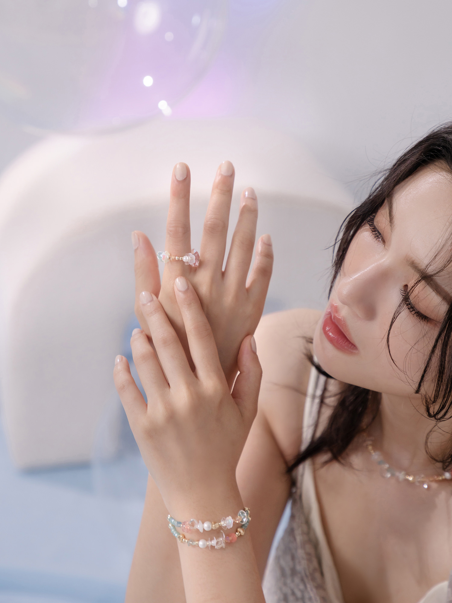 世界喜歡芮比。MUCHAT手作14KGP西瓜晶花花戒指