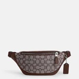 [S] COACH BROWN WARREN MINI BELT BAG IN SIGNATURE JACQUARD, 196395405381 (SCO1183)
