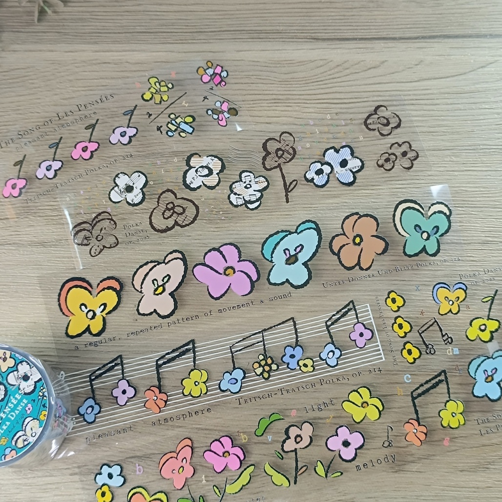 A Kind of cafe什物．三色堇之歌(新版) 4cm亮面PET膠帶 <整捲/分裝>