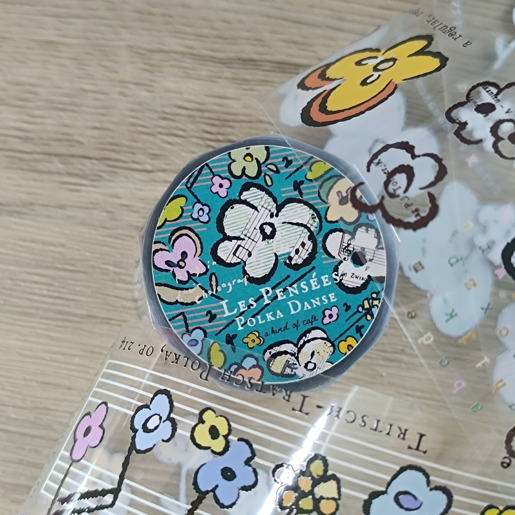 A Kind of cafe什物．三色堇之歌(新版) 4cm亮面PET膠帶 <整捲/分裝>