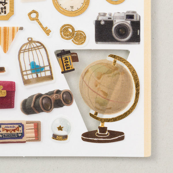 古董 水彩 和紙貼紙 霧面 | MIDORI 日本