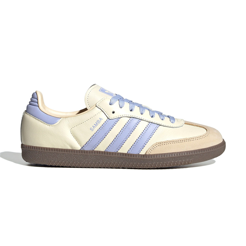Adidas Samba OG 女鞋 米白紫色 復古 穿搭 皮革 麂皮 舒適 德訓鞋 休閒鞋 JI2678