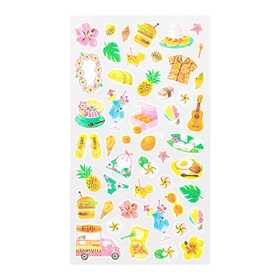 夏威夷 水彩 和紙貼紙 霧面 | MIDORI 日本