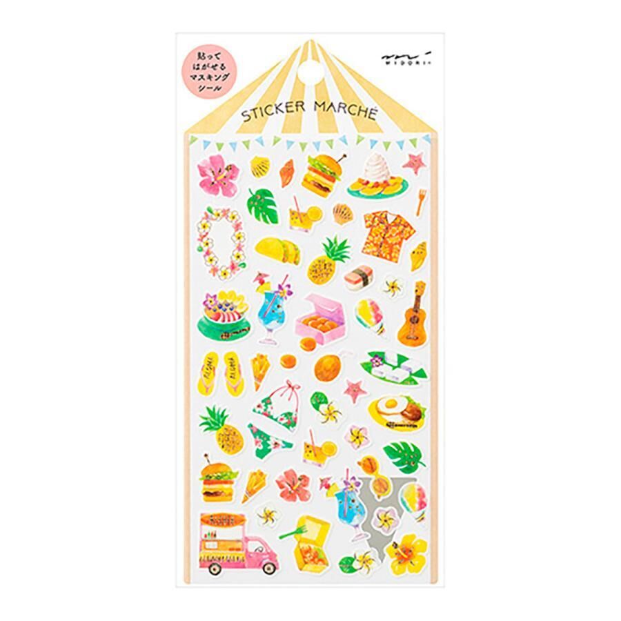 夏威夷 水彩 和紙貼紙 霧面 | MIDORI 日本