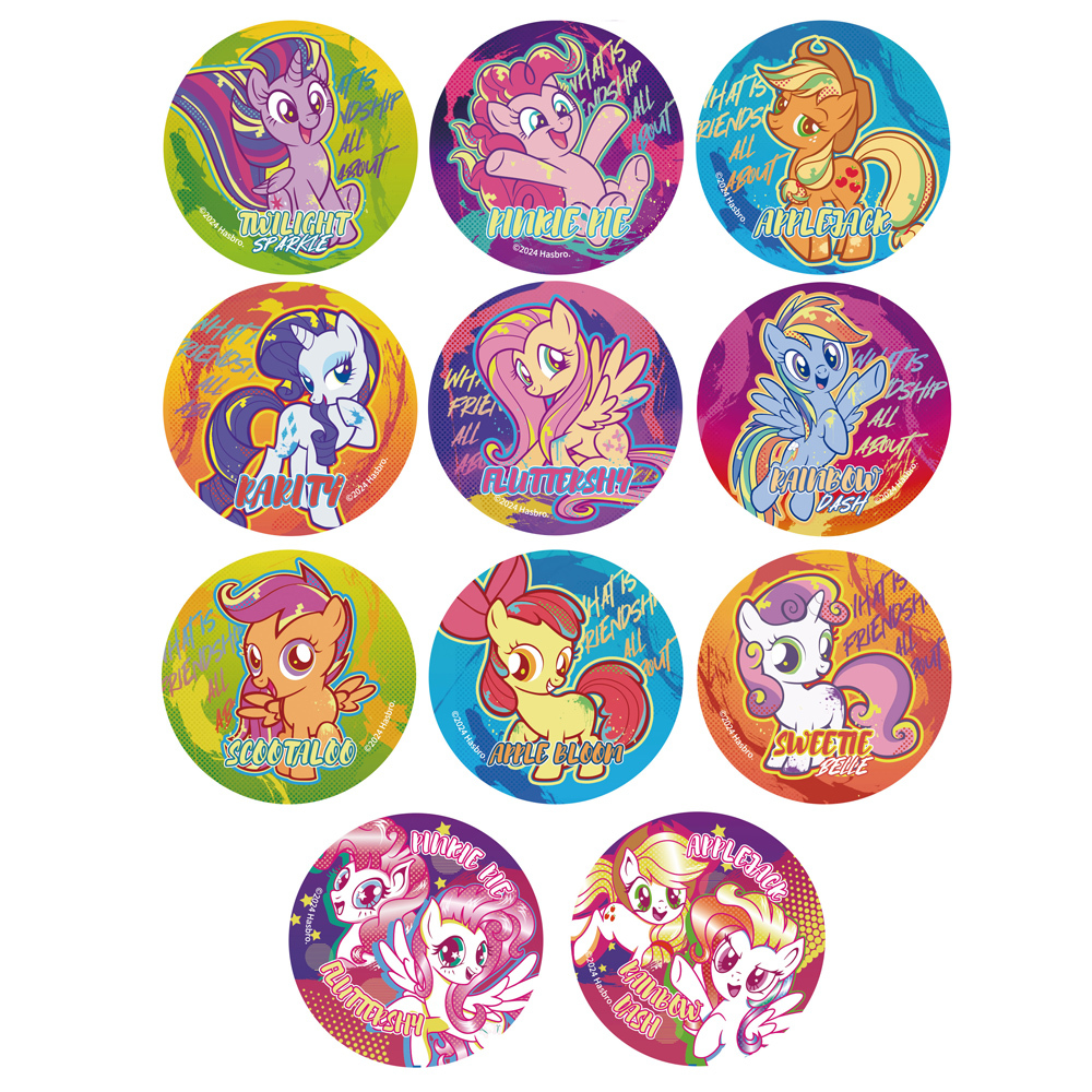 彩虹小馬塗鴉風格徽章 隨機3入