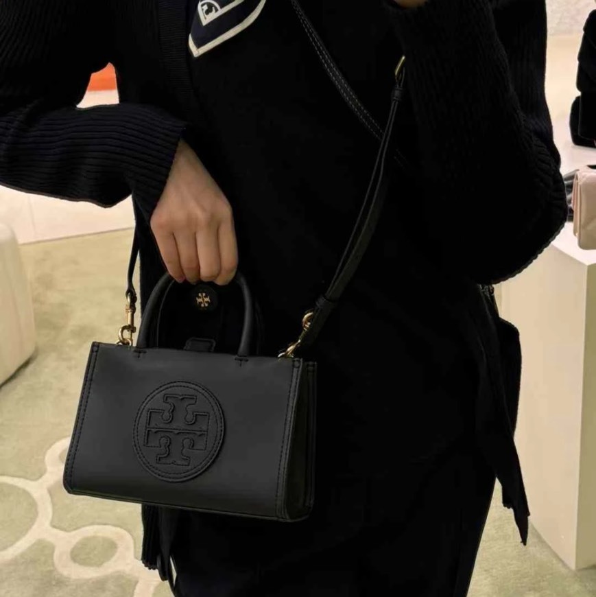 <快速出貨✨> TORY BURCH ELLA BIO 皮革迷你托特包 黑