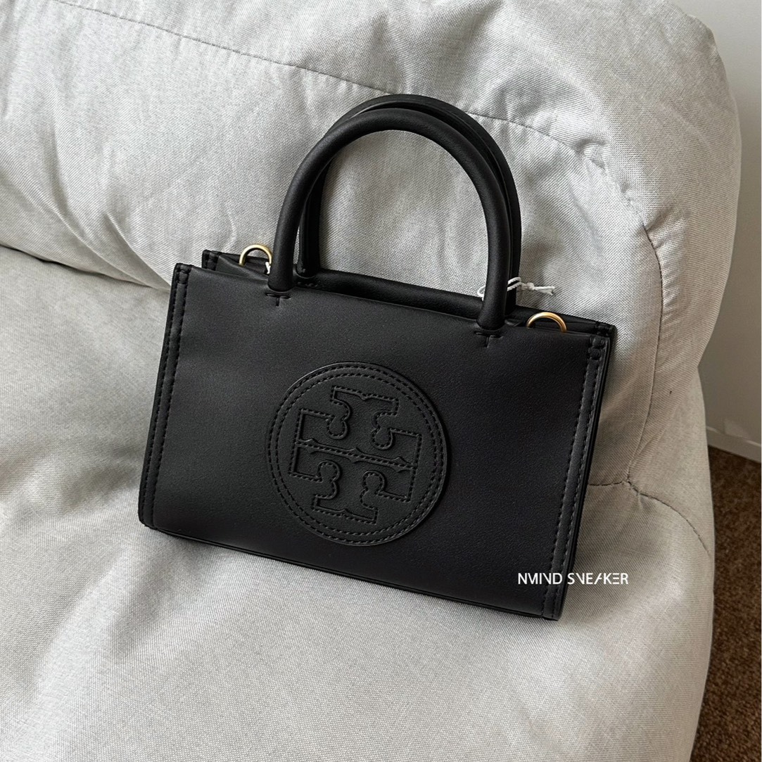 <快速出貨✨> TORY BURCH ELLA BIO 皮革迷你托特包 黑