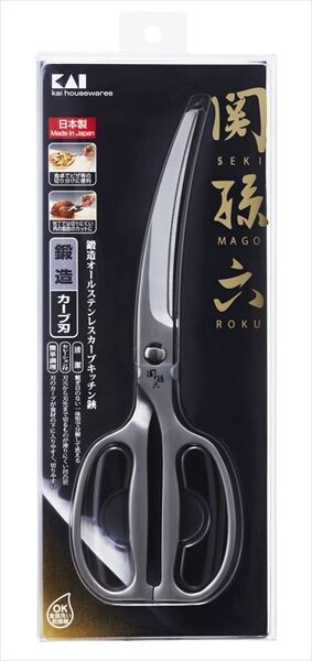 日本関孫六全不銹鋼弧形廚房剪 (日本製)