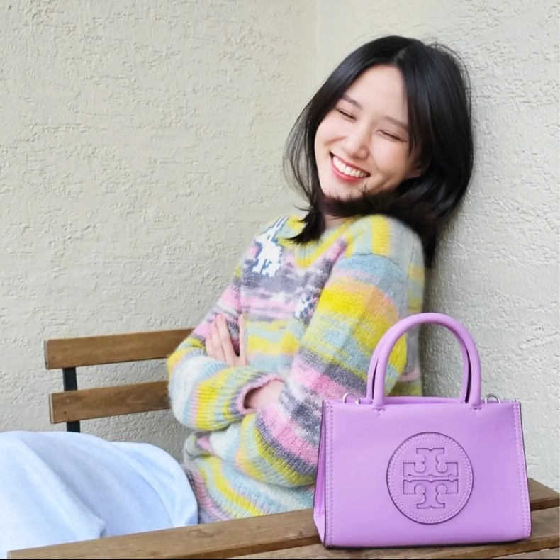 <快速出貨✨> TORY BURCH ELLA BIO 皮革迷你托特包 紫