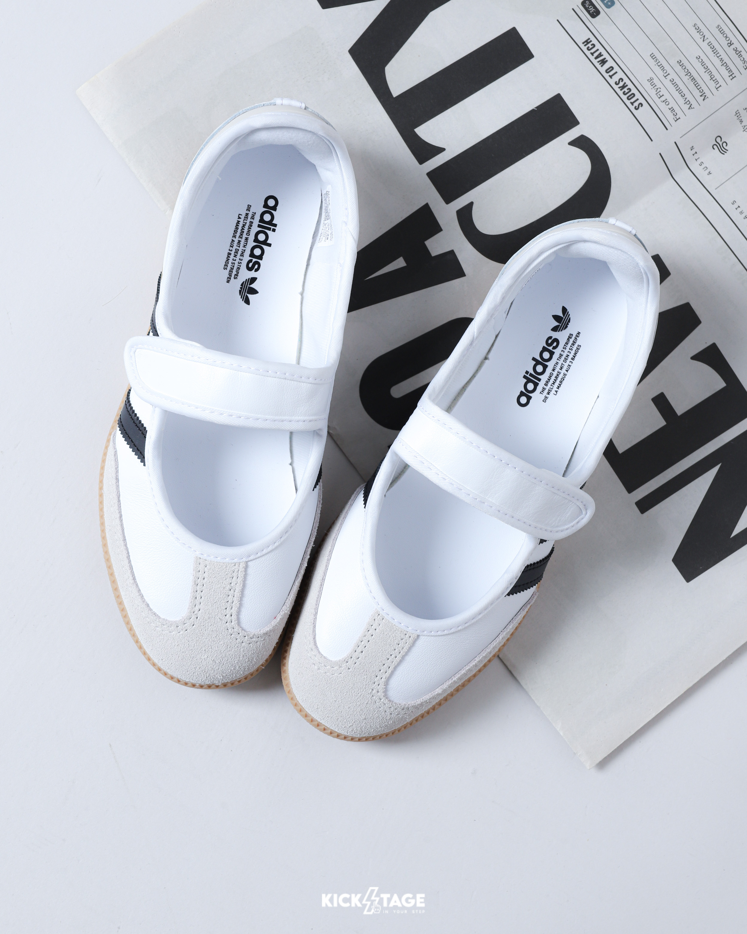 女鞋 ADIDAS SAMBA JANE W 白色 魔鬼氈 焦糖底 瑪莉珍 芭蕾舞鞋 德訓鞋 休閒鞋【JR1402】