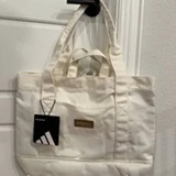 [S] ADIDAS OFF WHITE CANVAS COURT TOTE BAG, 888254206849 (SAD258)