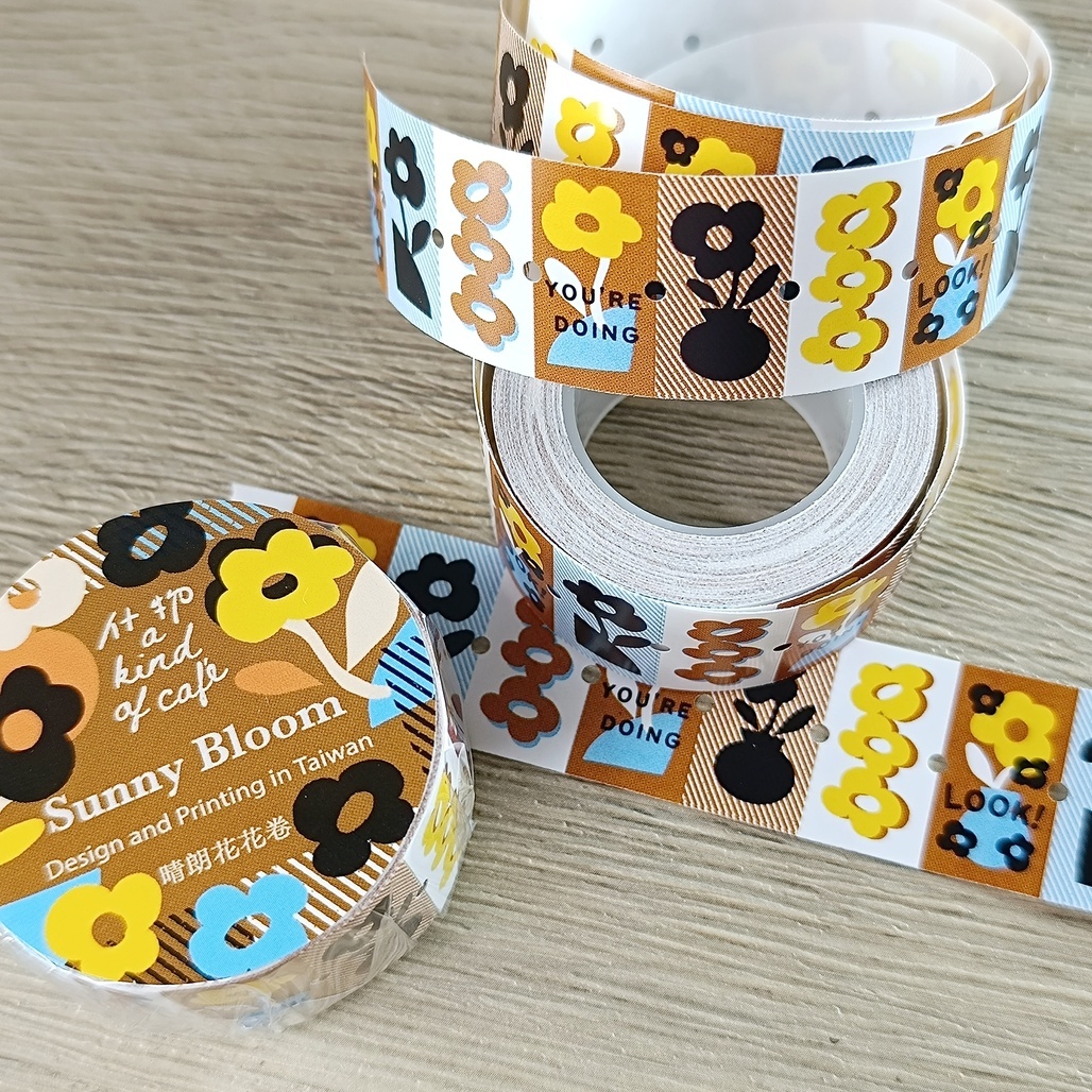 A Kind of cafe什物．晴朗花花 標籤機貼紙膠帶捲 <整捲/分裝>