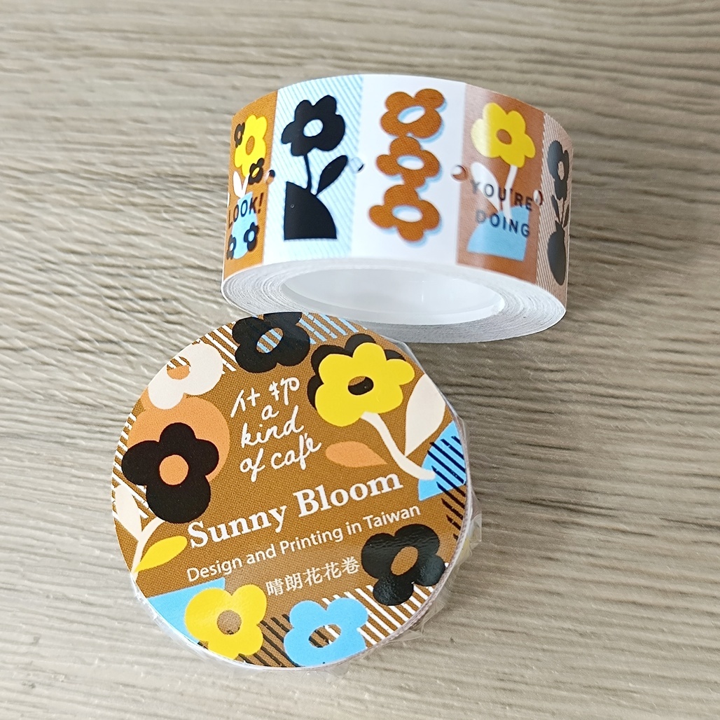 A Kind of cafe什物．晴朗花花 標籤機貼紙膠帶捲 <整捲/分裝>
