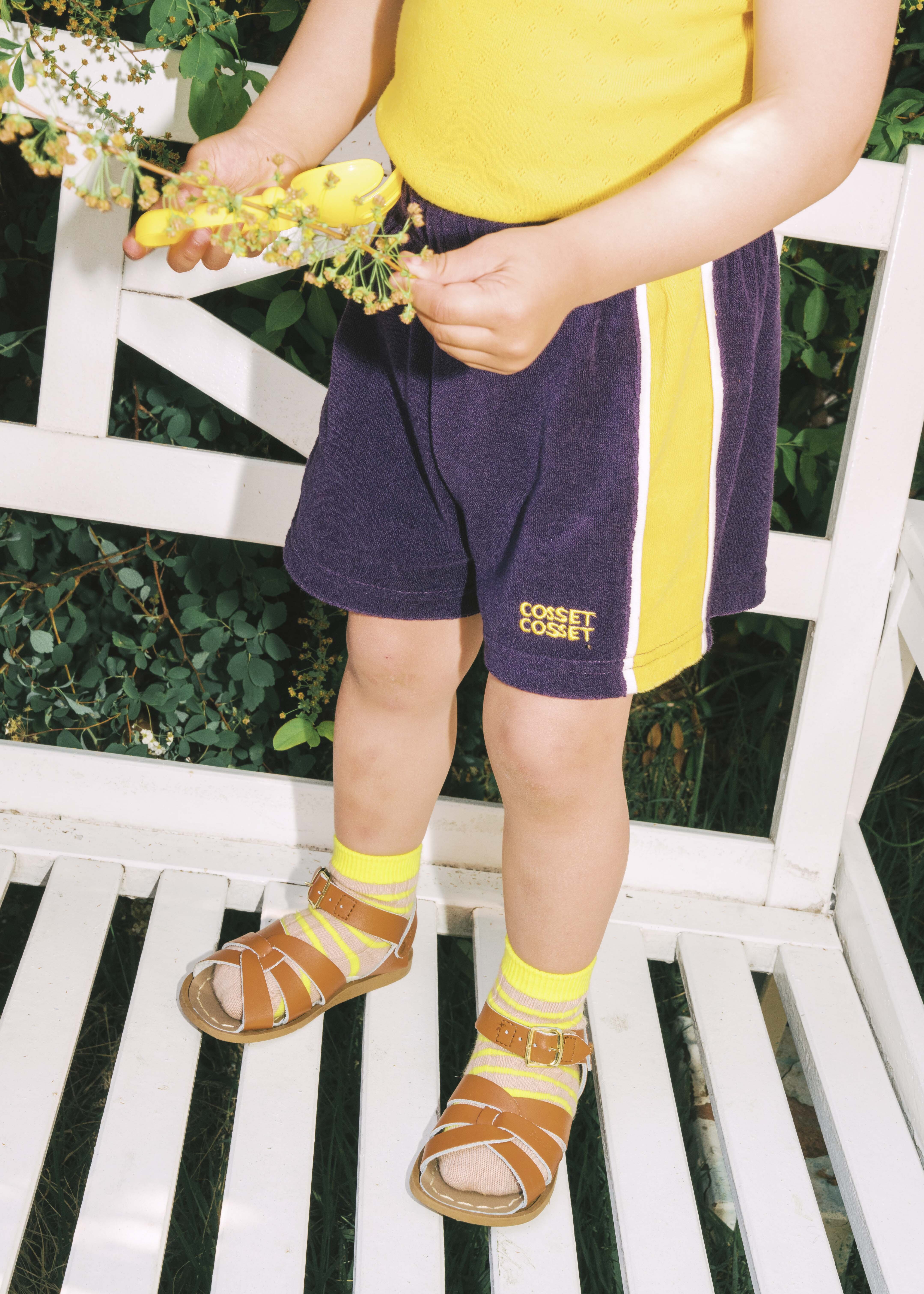 泰瑞拼色短褲 (紫色)