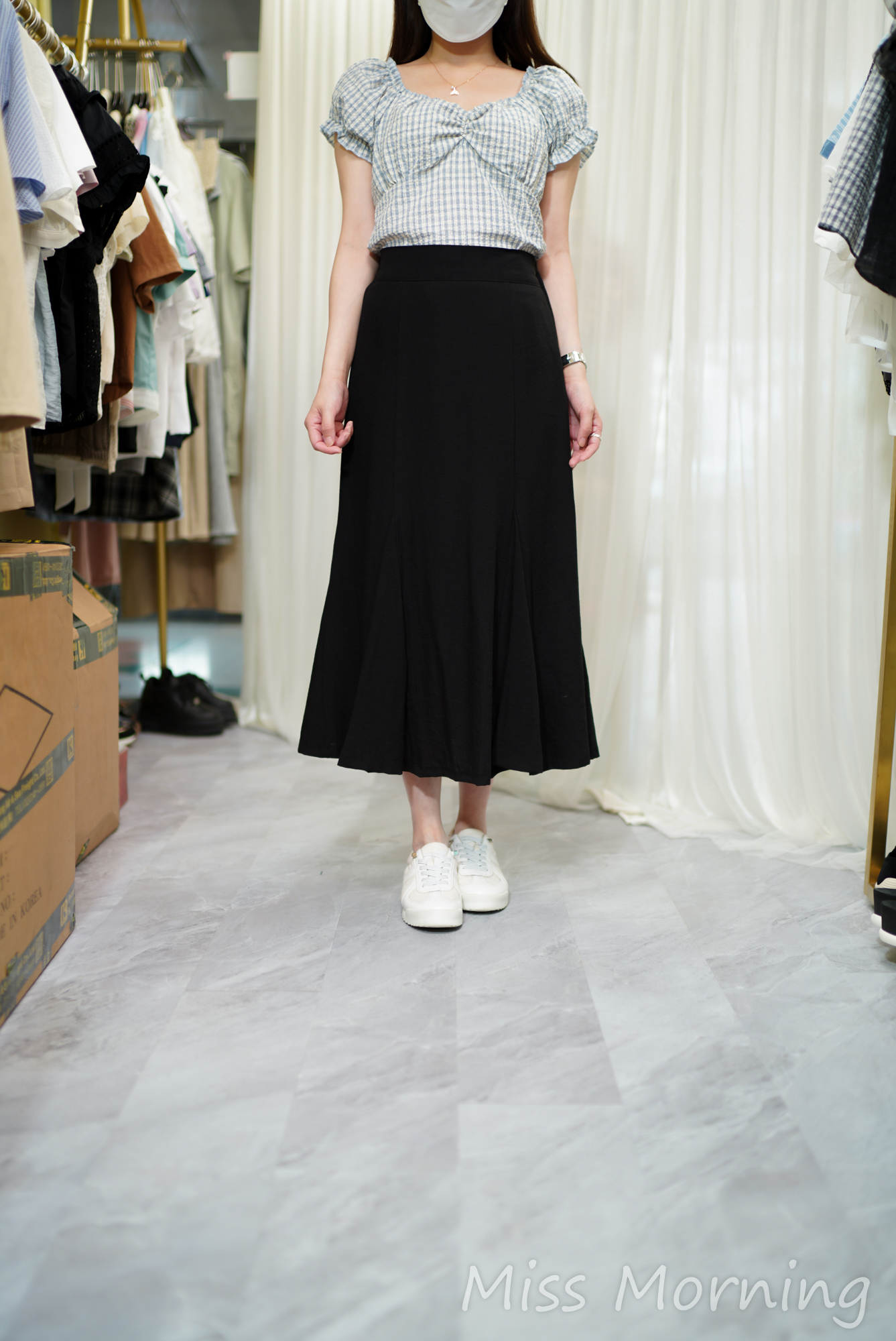 美胸款自留一件格格top(14703)&裙尾好車工棉麻魚尾裙(33988)