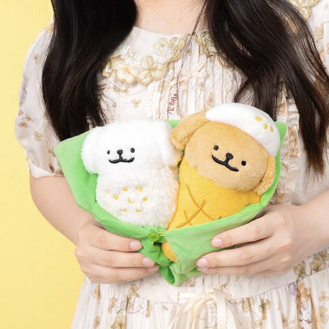 MALTESE 線條小狗 芒果糯米飯 絨毛花束 玩偶 情侶朋友 禮物 禮盒 / 代購