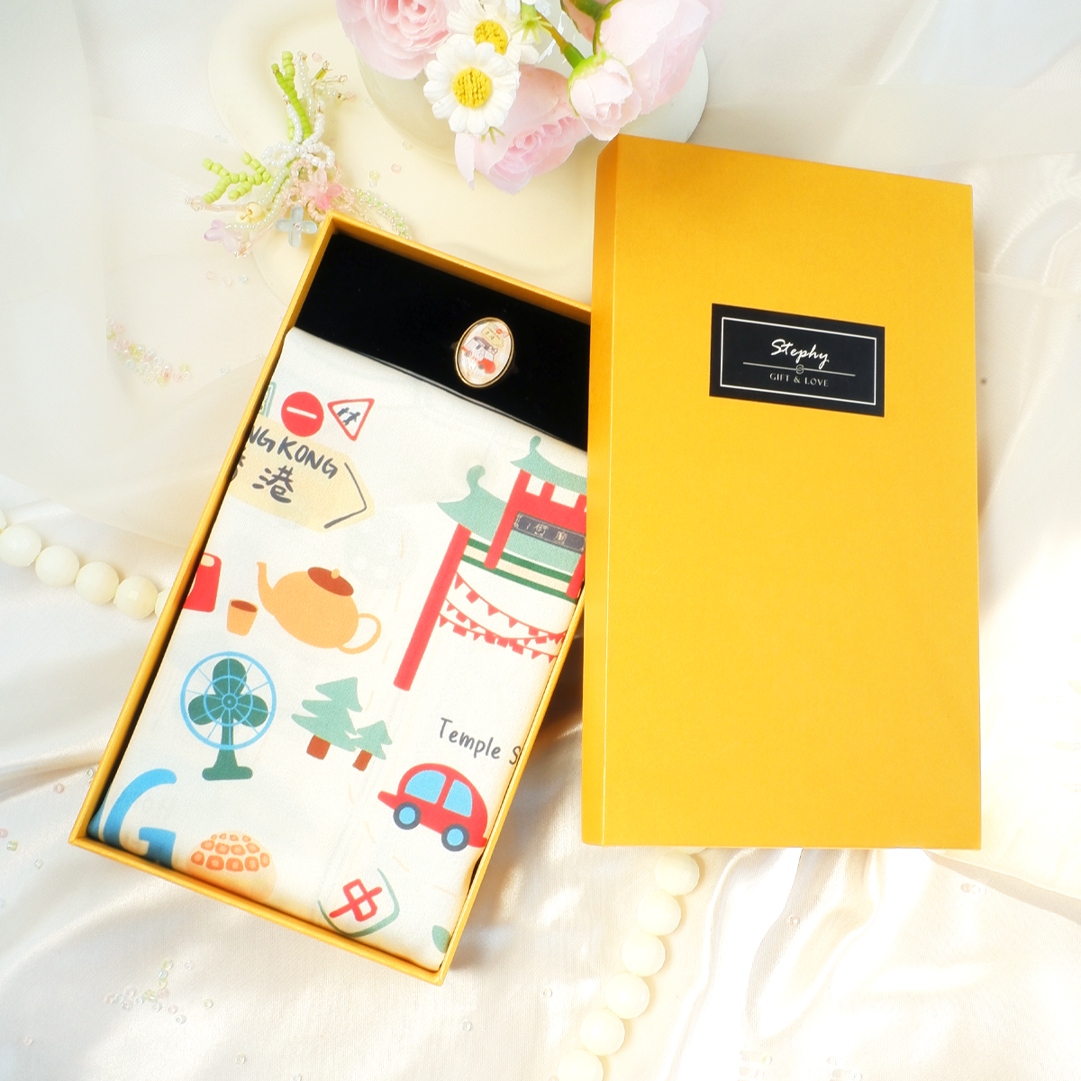 STEPHY 手繪香港地標小圍巾套裝