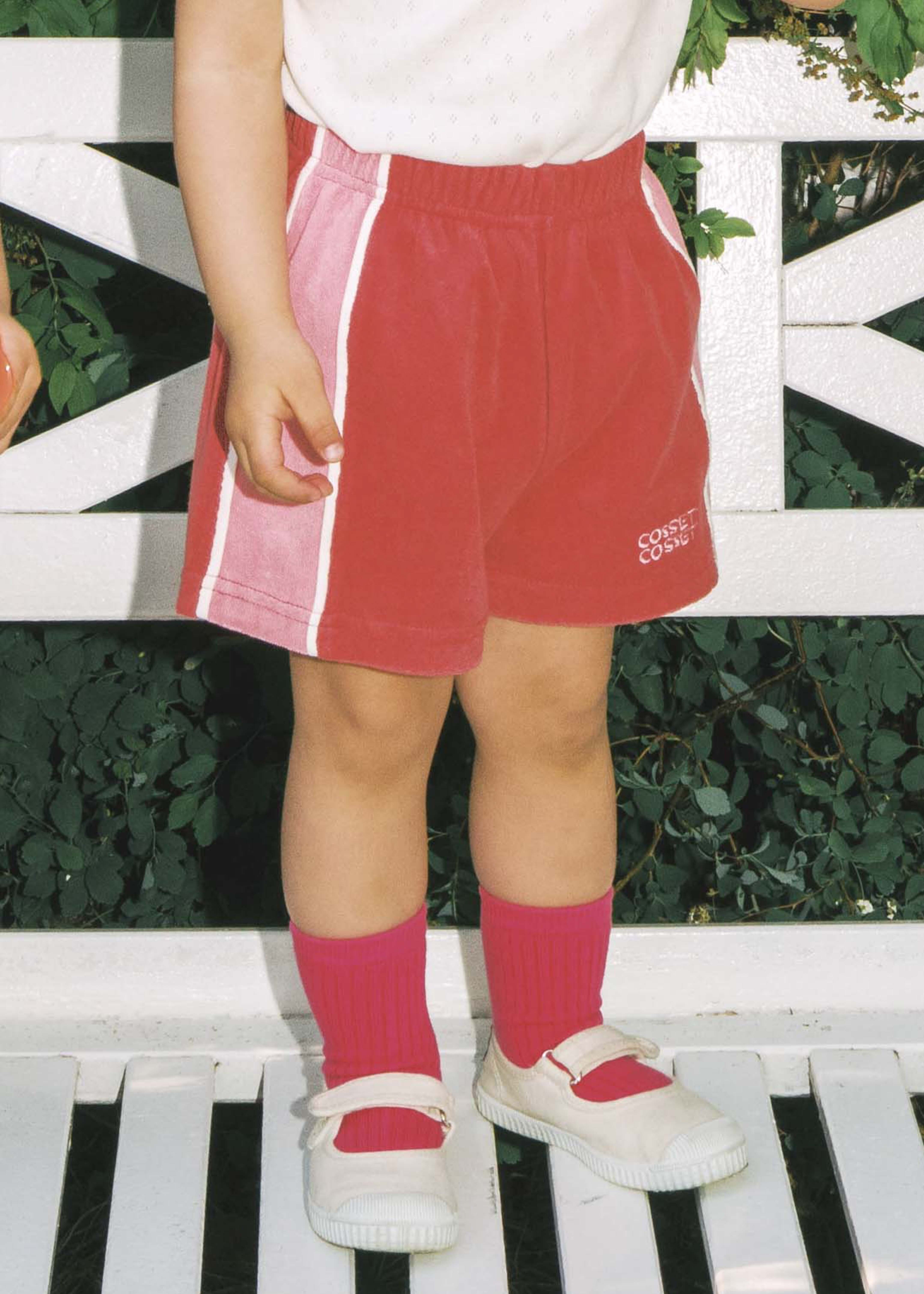 泰瑞拼色短褲 (珊瑚紅)